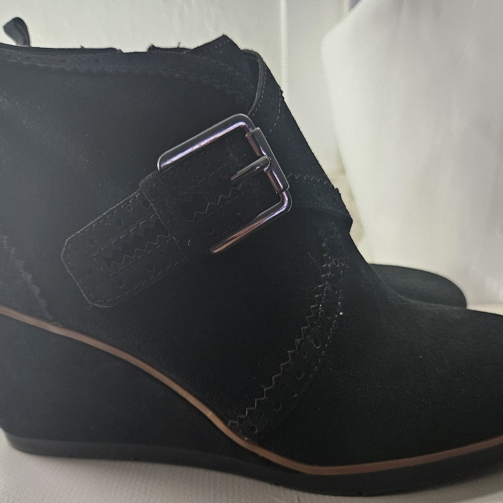 Franco Sarto Black Ankle Boots with Buckle, Used